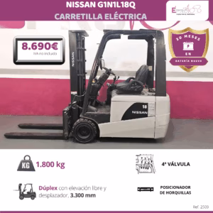CARRETILLA ELEVADORA 1.800 KILOS NISSAN