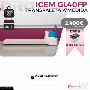 TRANSPALETA ELECTRICA A MEDIDA ICEM GL40FP