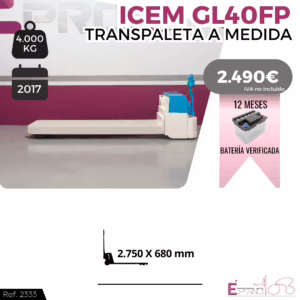 TRANSPALETA ELECTRICA A MEDIDA ICEM GL40FP