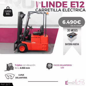 CARRETILLA ELEVADORA ELECTRICA LINDE E12