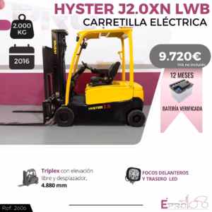 CARRETILLA ELEVADORA HYSTER J2.0XN LWB