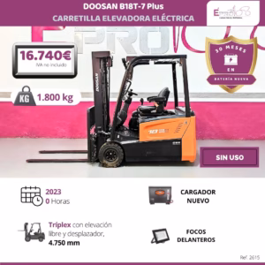 CARRETILLA ELEVADORA DOOSAN B18T-17 Plus