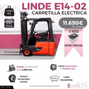 CARRETILLA ELEVADORA ELECTRICA LINDE E14-02