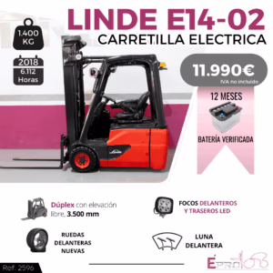 CARRETILLA ELEVADORA ELECTRICA LINDE E14-02