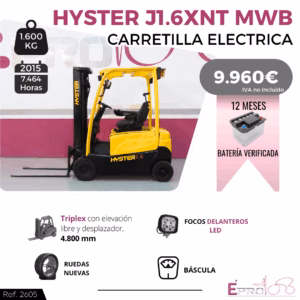 CARRETILLA ELEVADORA ELECTRICA HYSTER J1.6XNT MWB