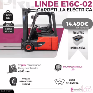 CARRETILLA ELEVADORA ELECTRICA E18-02 1600 KG
