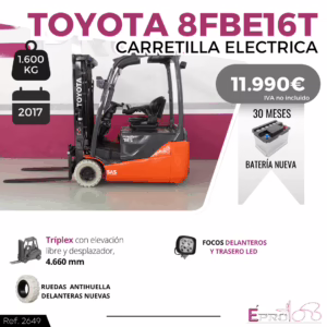 CARRETILLA ELECTRICA TOYOTA 8FBE16T