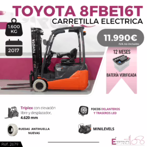 CARRETILLA ELEVADORA ELECTRICA TOYOTA 8FBE16T