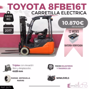 CARRETILLA ELEVADORA ELECTRICA TOYOTA 8FBE16T
