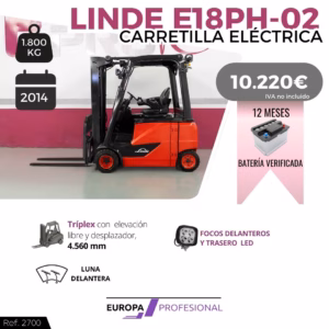 CARRETILLA ELEVADORA LINDE E18PH-02