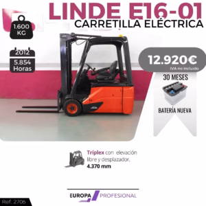 CARRETILLA ELEVADORA LINDE E16-01