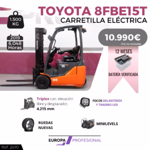 CARRETILLA ELEVADORA ELECTRICA TOYOTA 8FBE15T