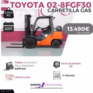 CARRETILLA ELEVADORA TOYOTA 02-8FGF30