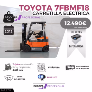 CARRETILLA ELEVADORA TOYOTA 7FBMF18