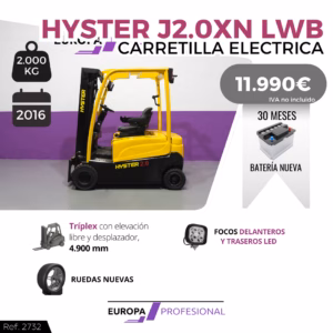 CARRETILLA ELEVADORA HYSTER J2.0XN LWB