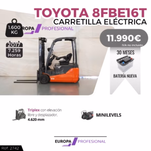 CARRETILLA ELEVADORA TOYOTA 8FBE16T