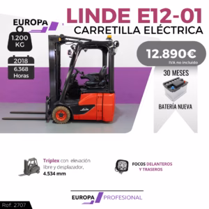CARRETILLA ELEVADORA ELECTRICA LINDE E12-01
