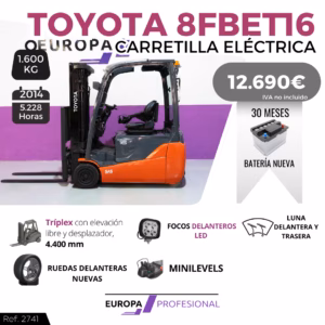 CARRETILLA ELEVADORA ELECTRICA TOYOTA 8FBETI6