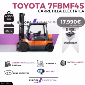 CARRETILLA ELEVADORA ELECTRICA TOYOTA 7FBMF45