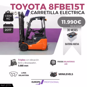CARRETILLA ELEVADORA ELÉCTRICA TOYOTA 8FBE15T