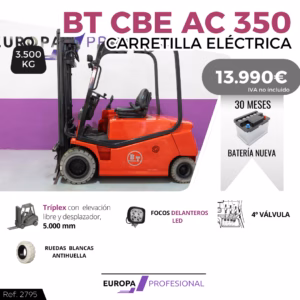 CARRETILLA ELEVADORA ELECTRICA BT CBE AC 350