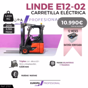 CARRETILLA ELEVADORA ELECTRICA LINDE E12-02