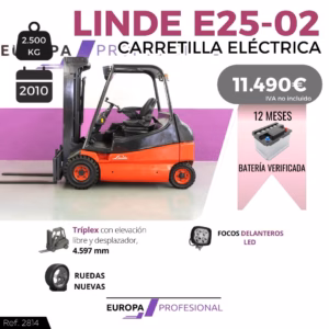 CARRETILLA ELEVADORA ELECTRICA LINDE E25-02