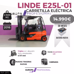 CARRETILLA ELEVADORA ELECTRICA LINDE E25L-01