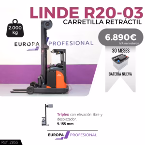 CARRETILLA RETRACTIL ELECTRICA LINDE R20-03