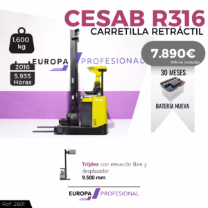 CARRETILLA RECTRACTIL ELECTRICA CESAB R316