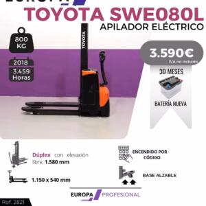 APILADOR ELECTRICO TOYOTA 800 KILOS