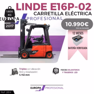 CARRETILLA ELEVADORA ELECTRICA LINDE E16P-02