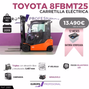 CARRETILLA ELEVADORA ELECTRICA TOYOTA 2500 KILOS